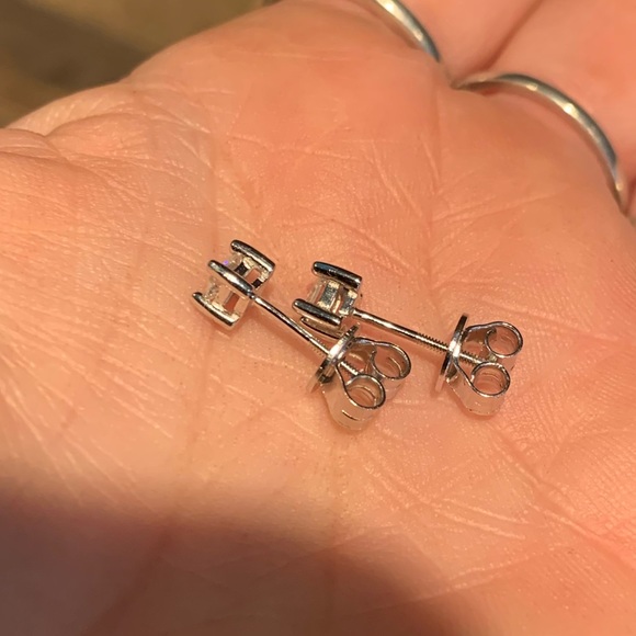 Moissanite Diamond Princess cut Earrings 0.6 cttw, All Inclusive - Picture 3 of 8